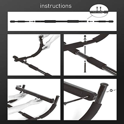 Doorway Chin Up Bar, Home Gym Portable Horizontal Bar No Screws, Strength Training, Load 150kg