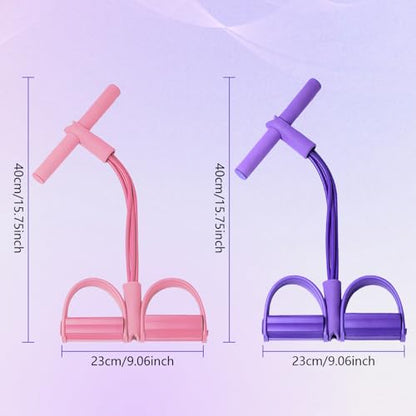 21 Fitness Resistance Bands-4 Tube Pedal Ankle Puller,Upgraded Stretch Bands for Exercise Sit Up Exercise Equipment,Multifunction Tension Rope,Foot Pedal Resistance Bands for Women Men