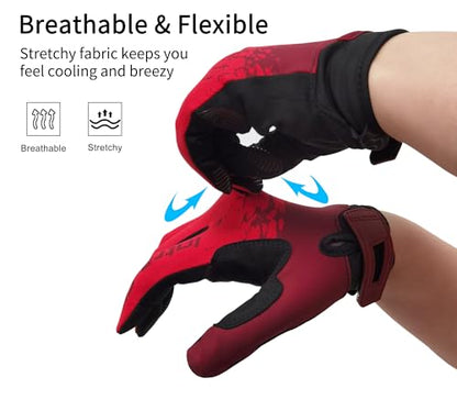 Cycling Gloves for Bike Riding Running MTB - color: Red, size: X-Large