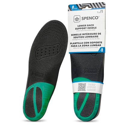 Spenco Lower Back Support Insole (FSA&HSA Eligible),Arch Support- Deep Heel Cupping - Breathability -Trim-to-Fit Sizing- Men's 7-13 - size: Men's 7-13
