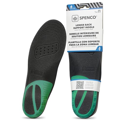 Spenco Lower Back Support Insole (FSA&HSA Eligible),Arch Support- Deep Heel Cupping - Breathability -Trim-to-Fit Sizing- Men's 7-13 - size: Men's 7-13