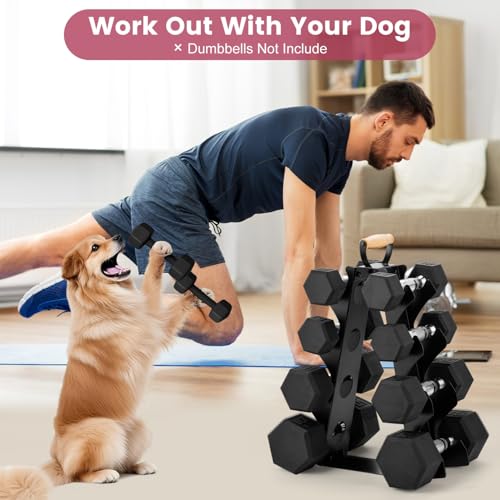 Dumbbell Rack Stand Only (Dumbbells not Included), Compact A-Frame Weight Rack with Wooden Handle, for Home Gym Workout