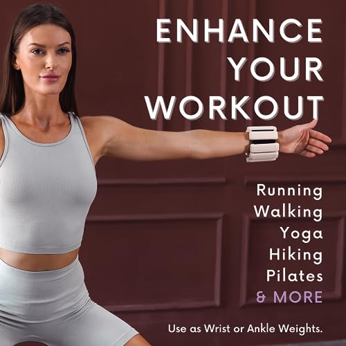 Polyfit Wrist & Ankle Weights - 1 Pair - Wearable Ankle Weights for Women and Men - Wearable Bracelet for Exercise, Yoga, Walking, Running, Dance, Barre, Pilates, Cardio, Aerobics - color: SKY BLUE
