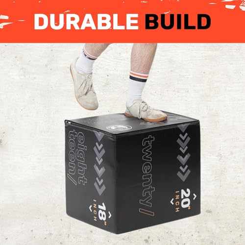 Foam Plyo Box [Bells of Steel] Step Up Boxes for Workout, Plyometric Jump, Hip Thrusts, 16x18x20in, 350lb Weight Capacity