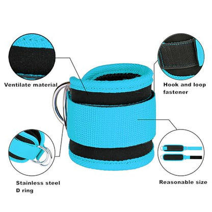 Ankle Strap for Cable Machine,1 Pair Adjustable Neoprene Padded Ankle Cuff for Leg Extensions,Glute Workouts,Gym for Women and Men