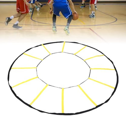 Circular Agility Training Ladder 12 Rungs - Nylon Speed Ladder for Football Soccer Basketball, Portable Footwork Training Equipment for Indoor Outdoor with Storage Bag