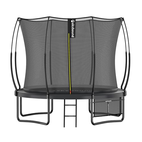 SkyBound 14 FT 12 FT 10FT 8FT 6FT Springless Trampoline for Kids and Adults - Recreational Trampolines with AntiRust Coating - Bungee Cords Outdoor Trampoline for Kids - No-Gap Design Zipper System - color: Black, size: 10 FT | 4 Legs