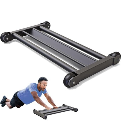 Glute Ham Glider, Multi-Functional Hamstring Roller with Smooth Wheels, V-Bar for Hamstring Curls, Ab Glider Workout & Core Strength Training