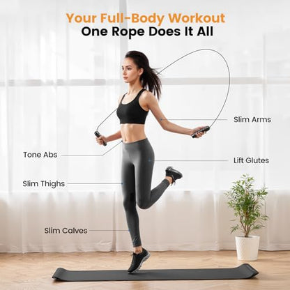 Jump Rope,Tangle-Free Rapid Speed Jump Rope with Ball Bearings for Men,Women and Kids,Adjustable Steel Skipping Rope with Ergonomic Foam Handles,A Ideal Equipment and Accessories for Workout,Fitness,Exercise,Home Gym,Slim Body