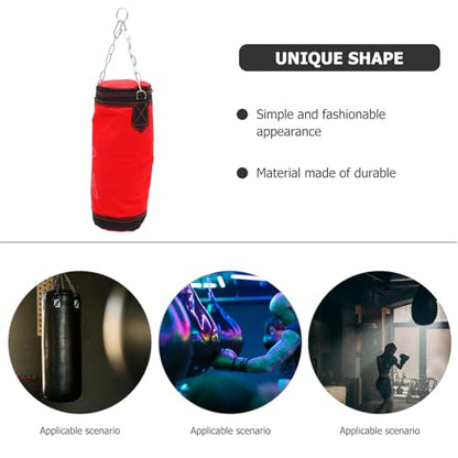 PRETYZOOM Boxing Sandbag Kick Sandbag Thickened Hanging Empty Punching Bag Red Hollow Fitness Training Bag for Adult Workout and Karate Practice