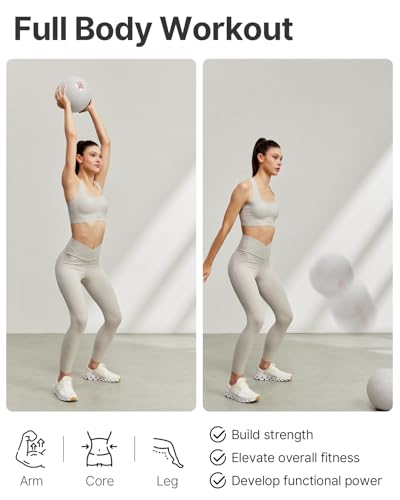 YOTTOY Medicine Ball for Exercise-slam Ball for 6&10&15 lb,Non Slip Grip,Durable Construction,Sand Filling Training,Workout,Gym for Man&Woman