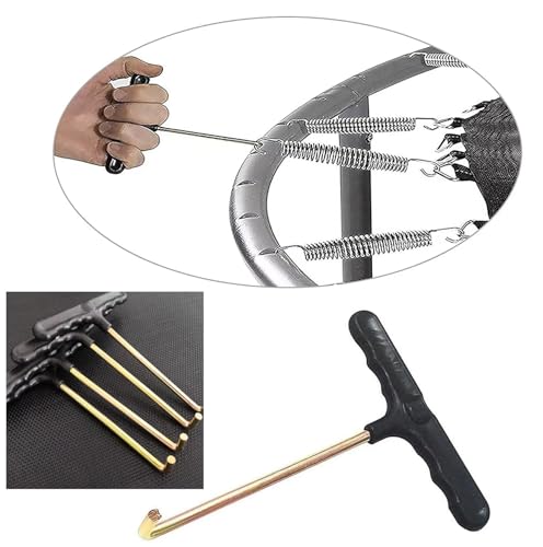 4 Pack Trampoline Spring Pulling Tool T-Hook Extension Puller with Ergonomic Handle Grip Outdoor Trampoline Spring Pull Tool Kit for Mini Trampoline Kids Fitness Rebounder Exercise Trampolines