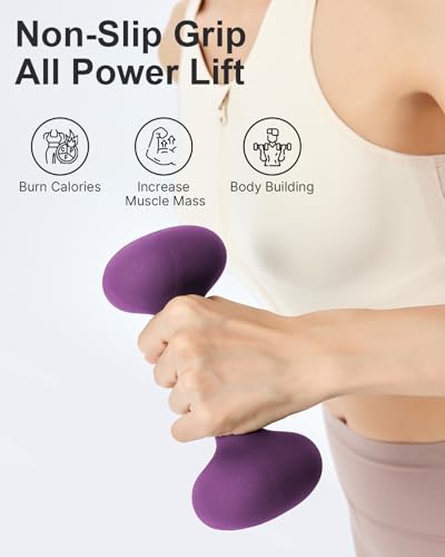 YOTTOY Dumbbell Set of 2,2-15 Pound Hand Weights for Women, Non-Slip Hand Weights for Home Gym, Strength Training, and Full-Body Workouts