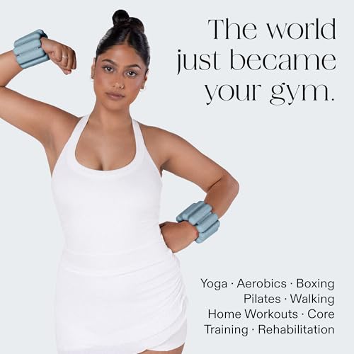 Bala Bangles Wrist & Ankle Weights for Women & Men, Home Gym Equipment - color: Sea, size: 2 LB