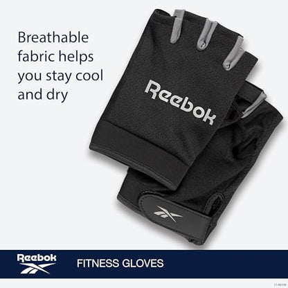 Reebok Classic Fingerless Gloves Lightweight Fitness & Weight Lifting Gloves for Training