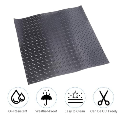 PATIKIL Shock Absorbing Mat, Rubber Anti Vibration Pads 20" x 20" x 0.12" Diamond Garage Mats for HAVC Washing Dryer Air Conditioner Garage Floors Car, Black