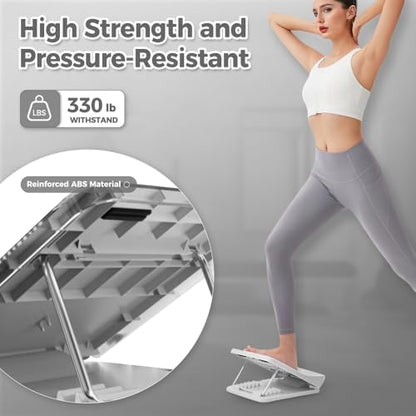 Keep Compact Slant Board for Calf Stretching, 5-Level Adjustable ABS Incline Board, Portable Foot Stretcher for Ankle Mobility, Yoga & Home Fitness, Women Teens Beginners, Grey - color: Grey