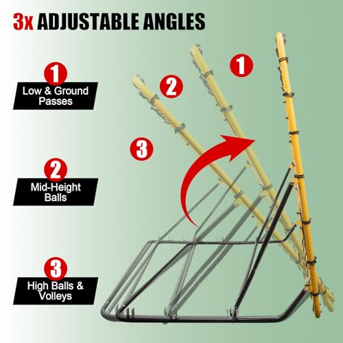 Baseball Rebounder Net, 4x4.5FT Bounce Back Net Fielding Trainer w/ 3 Adjustable Angles for Baseball and Softball Pitch Back Rebound Practice, UV & Weather Resistant Easy-Fold Design