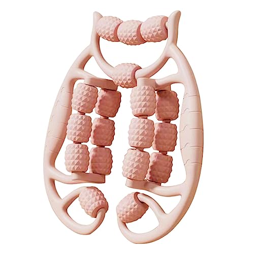 18 Wheel Fascia Muscle Roller, Massage Roller Press Points Manual Relax Tight Muscles Clamp Leg Roller Leg Massage for Calves, Golfer Elbow, Pink