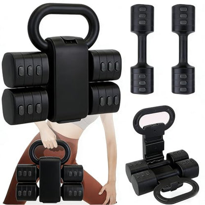 Adjustable Dumbbell Set of 2, 4 in 1 Free Weights Dumbbells Set for Women with Fast Adjustment, Each 2lb 3lb 4lb 5lb Hand Weights Set for Home Gym Exercise Training