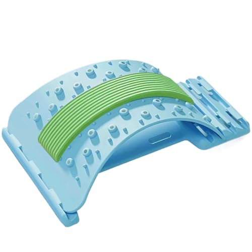 Lower Back Massager - 3-Level Adjustable Lower Back Stretcher | Non-Slip Lumbar Massager | Baack Arch Stretcher | Spine Stretccher for Body Recovery Muscle Release Yoga Workout Fitness - color: Blue