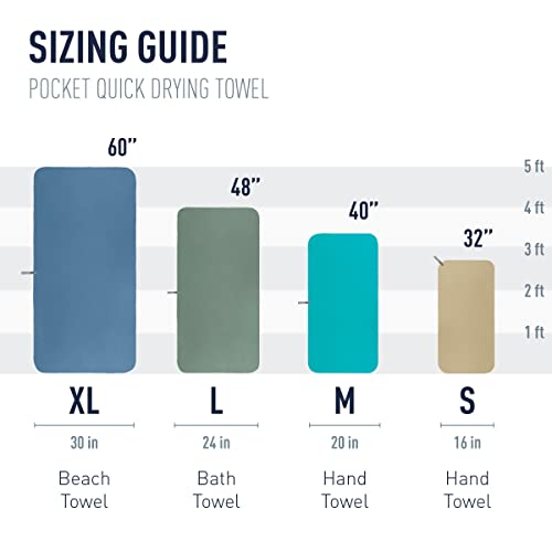 Sea to Summit Portable Pocket Towel for Camping, Gym, and Travel - color: Moonlight Blue, style: Large