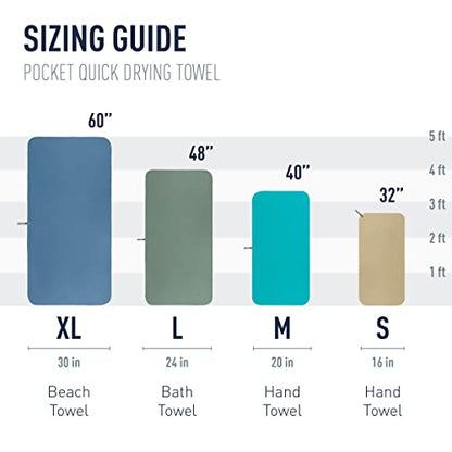 Sea to Summit Portable Pocket Towel for Camping, Gym, and Travel - color: Moonlight Blue, style: Large