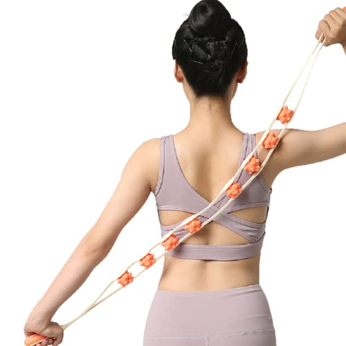 45" Deep Tissue Back Roller Massager Strap for Neck Shoulder Back Legs | 45" Extra-Long Reach,Foldable & Portable,Deep Tissue Roller Massage,Reach Hard-to-Reach Areas