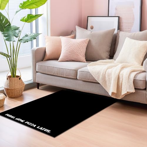 Elliptical Mat for Under Desk Elliptical Machine - Non-Slip Floor Mat for Ellipse Leg Exerciser, Legxercise Pro & Pedal Exerciser - Workout Mat for Home & Office Stability & Floor Protection Black