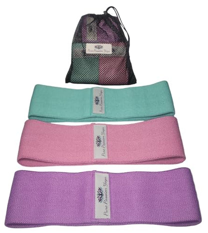 Fabric Resistance Band Set | 3 Tension Bands with Carrying Bag | Fabric Resistance Bands for Hips & Glutes Workouts