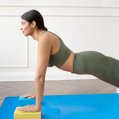 BalanceFrom 6x2 Feet 3-Panel Folding Gymnastics Mat – 1.5-Inch Thick Pad with Vinyl Surface and Carrying Handles for Tumbling, Yoga, Pilates, Home Workouts, and Martial Arts - color: Blue
