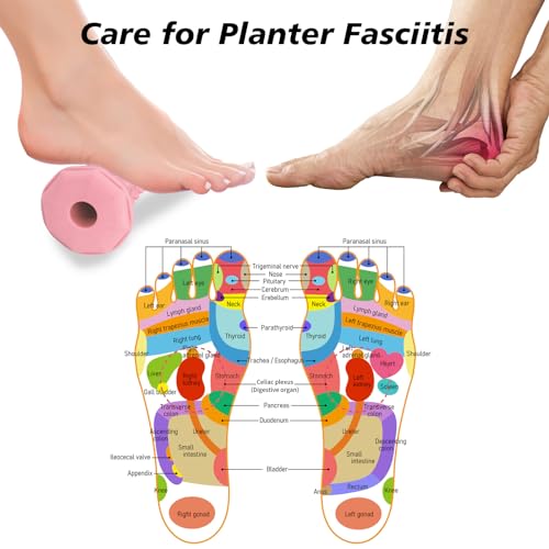 Pink Foot Massager Roller for Plantar Fasciitis, Arch Heel Pain Relief - color: Pink