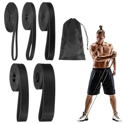 Resistance Bands for Working Out, Pull Up Bands, Pull Up Assistance Straps with Carry Bag for Home/Gym - color: Black