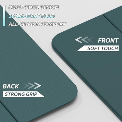 ILILI Foldable Yoga Mat 71 * 24 * 0.3 Inch - color: Dark Green