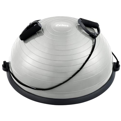 ZELUS 23in. Balance Ball with 55cm Yoga Ball, Resist Bands & Foot Pump - color: Grey