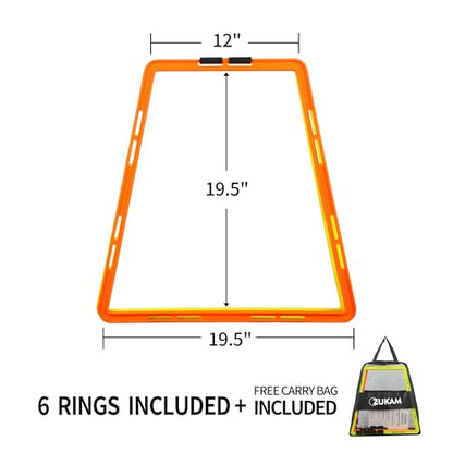 Trapezoid Agility Rings for Speed Training & Agility Footwork Training Speed Hurdles Ladder with Carrying Bag