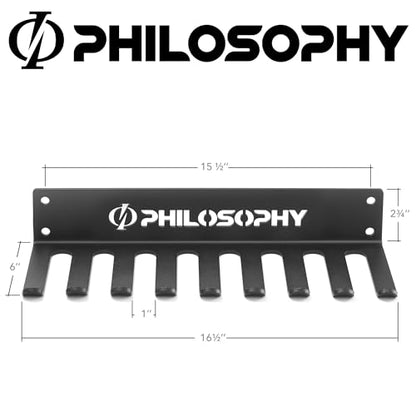 Philosophy Gym Accessory Rack Organizer, 9 Prong, Wall Mounted Multi-Purpose Workout Equipment Storage