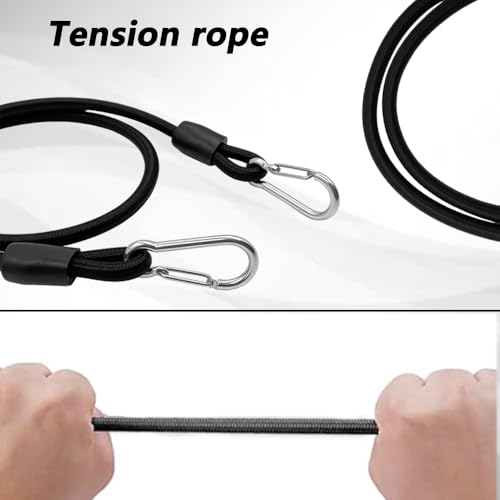 6 PCS Stepper Resistance Bands 30 inch Multi-Functional Pulling Rope Fitness Resistance Belt Double Headed Metal Buckle,Suitable for Fitness Rally Training.-Black