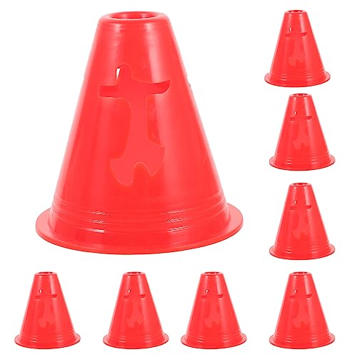 BESPORTBLE Mini Sports Cones 10pcs Small Plastic Traffic Cones Agility Training Marker Cone for Soccer Skating Football Basketball Indoor Outdoor Activities Red - color: Red