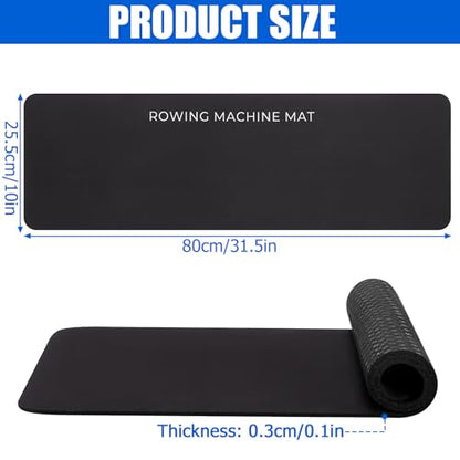 TOBWOLF 2PCS Non-Slip Mat Compatible with Peloton Bike, Concept 2 Rowing Machine, Exercise Bike Mat, Mat Protect Hardwood Floor Carpet for Home Gym, Workout Mat for Bike Trainer, Stationary Spin Bike