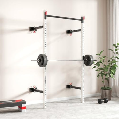 Soozier Adjustable Weight Bench with Dumbbell Rack Wooden Gym - color: White