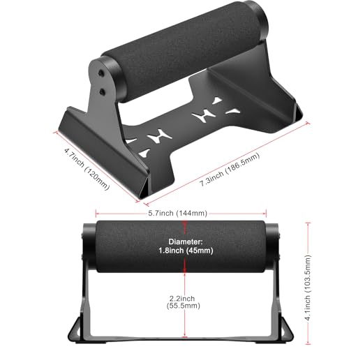 SELEWARE Wood Push Up Bars Steel Calisthenic Parallette Bars Handstand Bars - color: C: Foam Covered Grip (7.3"L x 4.1"H)
