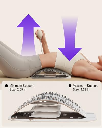 Back Stretcher for Lower Back Pain Relief - Adjustable Height Lumbar Support Board,Ergonomic Spine Board with Acupressure Points Relief for Lumbar Area Pain Back Cracker