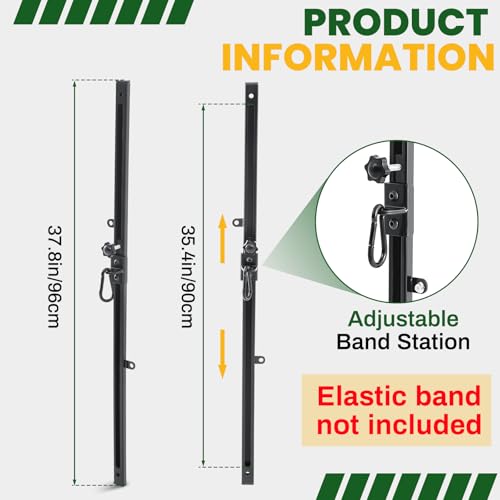 Resistance Bands Wall Mount System Adjustable Wall Anchor 35.5in Metal Gym Station for Exercises Home Fitness Workout Athletic Training,Resistance Bands Not Included