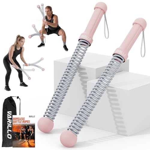 Ropeless Battle Ropes for Home Gym, Portable Cordless Weighted Battle Rope - size: Standard Pink