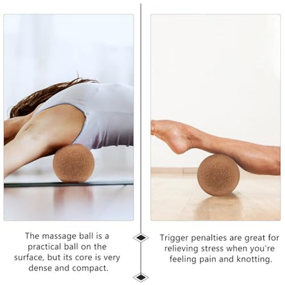 Peanut Dual Massager Ball Cork Wood Deep Tissue Mobility Ball for Muscle Trigger Point Therapy and Physical Relaxation Use