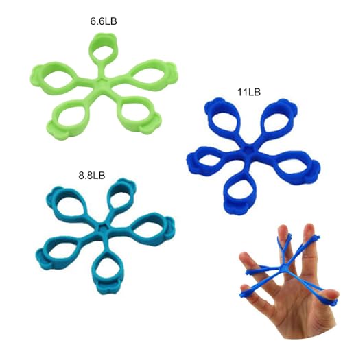 3 Pack Finger Stretcher Finger Exerciser Hand Strengthener Grip Strength Trainer Hand Resistance Bands Finger Extension Elastic Rings Hand Strengthening Extensor 7LB 9LB 11LB Set