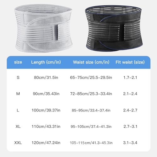 Lightweight Back Brace for Lower Back Pain Men Women, Breathable Lumbar Support Waist Support Brace for Women Lower Back Pain Relief Products, Adjustable Waist Belt Sciatic Nerve Brace for Women Men (Black, Small)