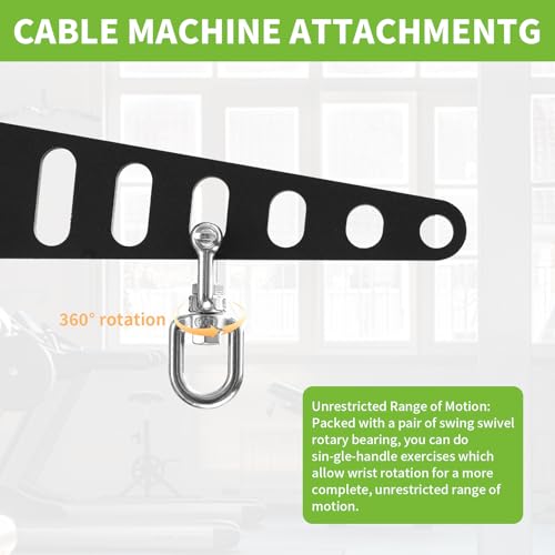 Multi-Grip LAT Pull Down Bar Hardened Powder-Coated Finish, 360° Rotating Stainless Steel Adapter, Neutral & Wide Grip Spreader Bar for Pulley System Gym & Cable Machines - color: BIACK-16in