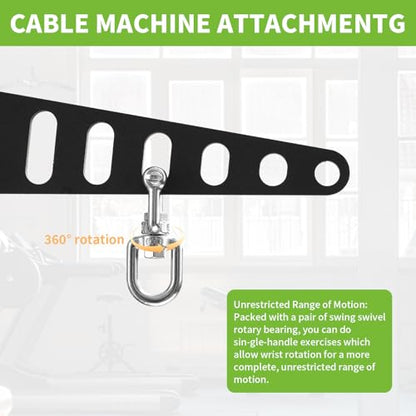 Multi-Grip LAT Pull Down Bar Hardened Powder-Coated Finish, 360° Rotating Stainless Steel Adapter, Neutral & Wide Grip Spreader Bar for Pulley System Gym & Cable Machines - color: BIACK-16in
